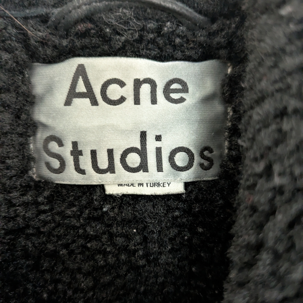 Acne Black Leather Jacket with Shearling - Picture 4 of 7